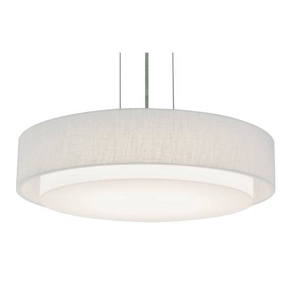 Sanibel 16" LED Pendant - Satin Nickel Finish - Linen White Shade